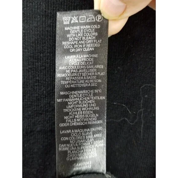 Adrianna Papell Black Sweater Sheer Pleated Back Size L - Picture 6 of 8